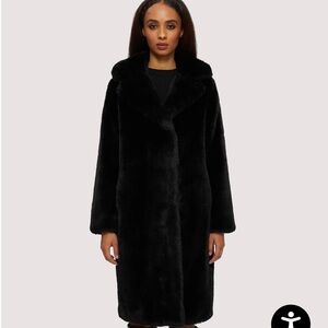 Noize Black Faux Fur Coat